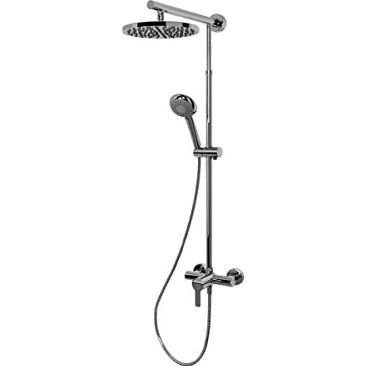 Duschsystem Regendusche mit Einhebelmischer und Kopfbrause rund chrom von Schulte