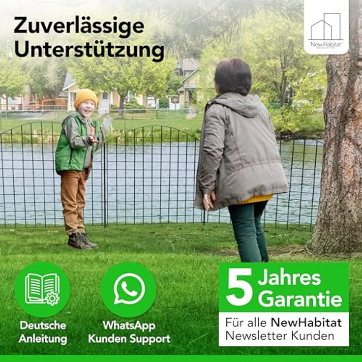 NewHabitat Teichzaun Steckzaun aus Metall, wetterbeständig, 10 Elemente, anthrazit – Bild 8