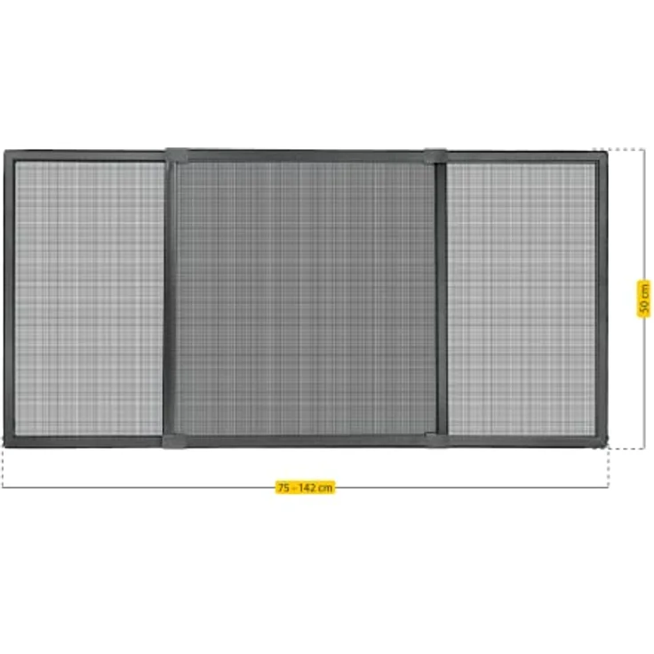 SCHELLENBERG Insektenschutz-Fensterrahmen Schiebefenster, Fiberglasgewebe, ohne bohren, individuell anpassbar, anthrazit – Bild 7