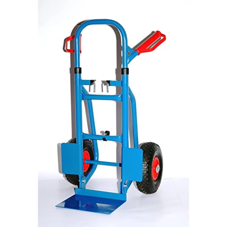 Sackkarre faltbar 250 kg HxBxT: 120x50x53 cm, blau (klappbare Schaufel) (Transportkarre Stapelkarre Handkarre, Umzugskarre, leichte Sackkarre aus Stahl klappbar für Umzug)