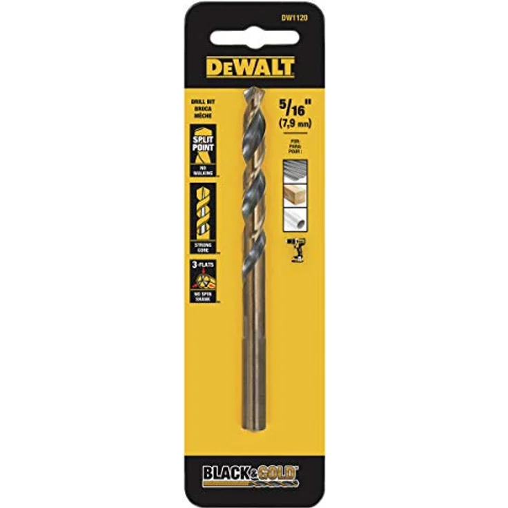 Dewalt DW1120 Spiralbohrer-Bit, mit Schlitzspitze, Schwarz – Bild 1