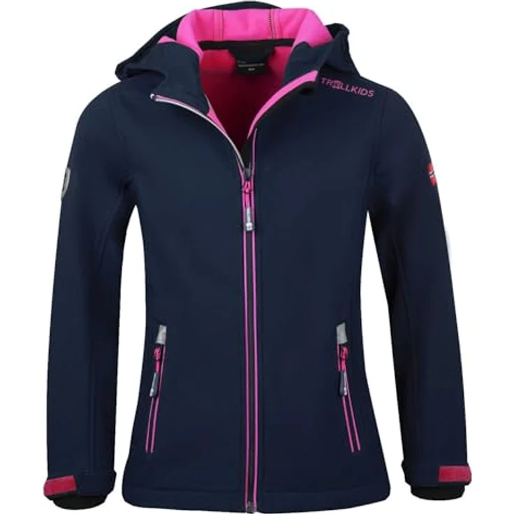 TROLLKIDS Softshelljacke Trollfjord Wasserabweisend, mädchen, norwegische Flagge, Lonely Troll, navy – Bild 2