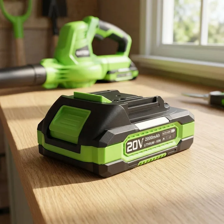 ideoon 20V Li-Ion Akku 2000mAh für Laubbläser CH9998, leistungsstarker Ersatzakku für Gartenarbeit, Schneeräumung und Aufpumpen