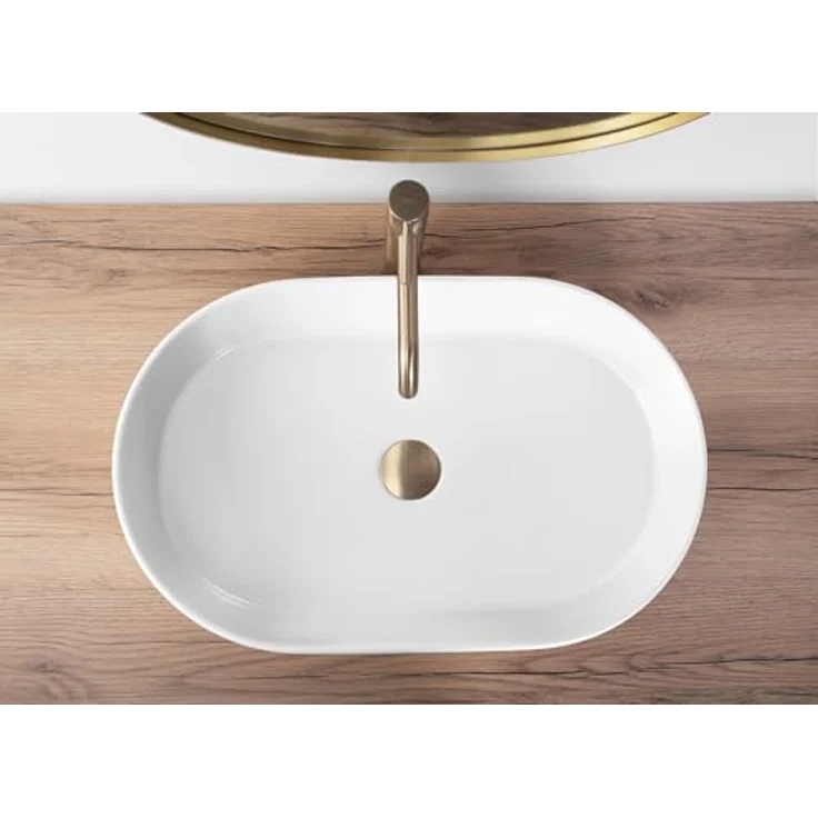 wohnwerk.idee Aufsatzwaschbecken Nadia Matt Weiß Beige 61x38,5cm - Hochwertiges Design, Farbvarianten Weiß und Beige - Preisvergleich – Bild 3