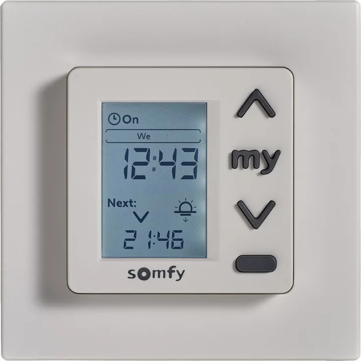 Somfy Wochenzeitschaltuhr Chronis UNO 55, Zeitschaltuhr für Rollläden, manuelle und automatisierte Steuerung, weiß RAL 9003