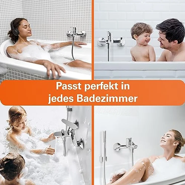 EISL Badewannenarmatur, Mischbatterie Chrom mit Brauseanschluss, Wasserhahn Badewanne mit Umsteller zwischen Wanneneinlauf und Brause, Einhebelmischer NI023CALCR, Claudio Wannenarmatur – Bild 3