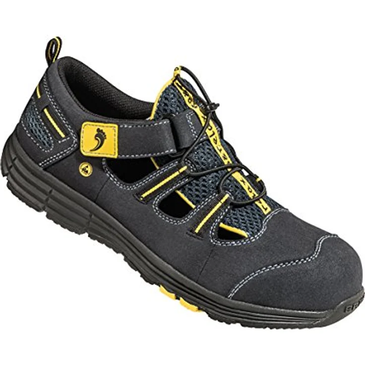 BAAK Sicherheitssandale Rene2 Gr.42 schwarz Mikrofaser/Mesh S1P SRC ESD EN 20345 72112-42 Schwarz Gelb – Bild 1