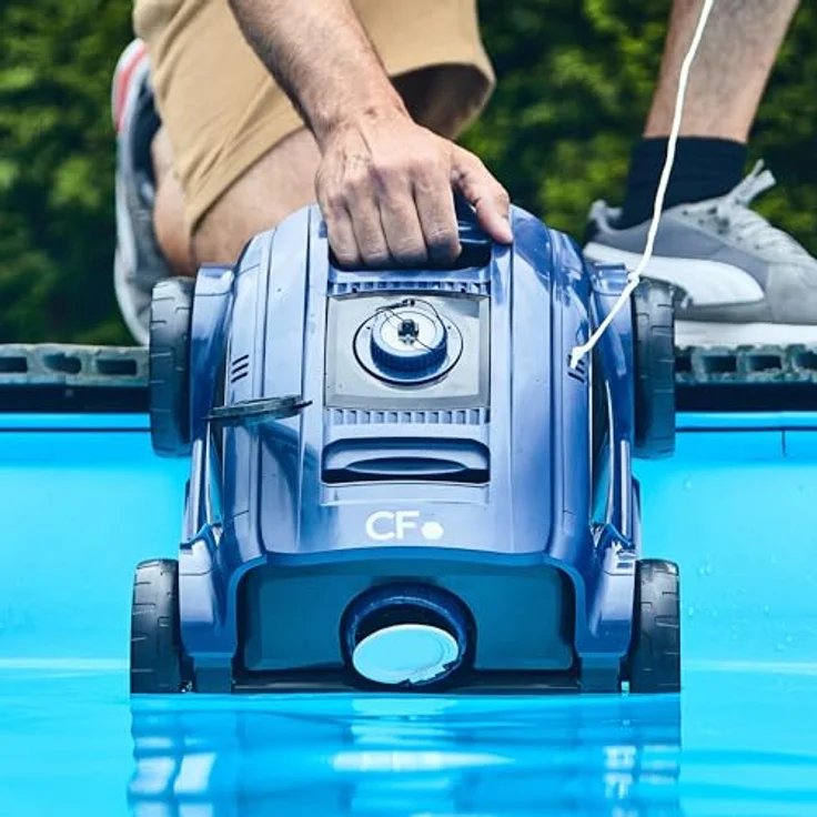 CF Reinigungsroboter Bodensauger Planet Pool blau inkl. Ladekabel, für Pools bis 100m², kabellos, schneller Reinigungszyklus – Bild 6