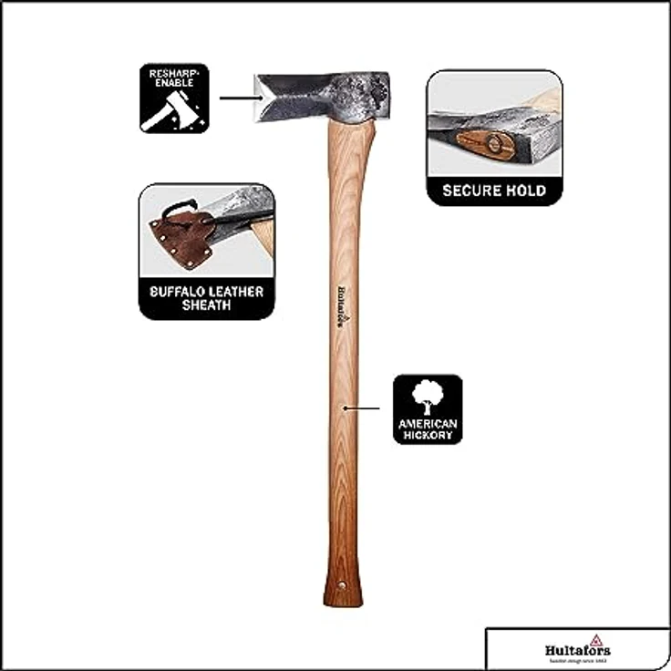 Hultafors Spaltaxt Holzaxt Holzbeil Hickory 750 mm/30" – Bild 5