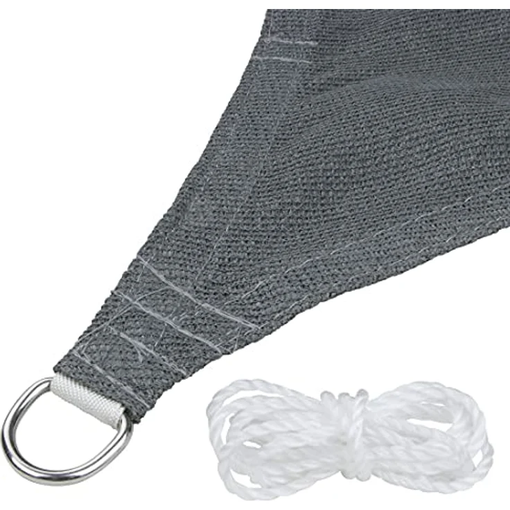 yourGEAR Sonnensegel HDPE Tarp in 7 Größen 2,5 x 2,5 | 4 | 5m, 3 x 3 | 4 | 5m, 4 x 5m Haus-Markise rechteckiger o. quadratischer UV Sonnenschutz Wind- und wasserdurchlässig grau [3x5m] – Bild 5