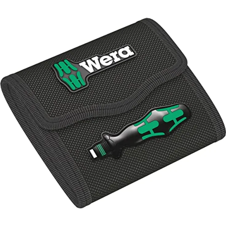 Wera Falttasche für Kraftform Kompakt Sätze, leer, robust mit Klettverschluss, 140 x 119 mm, Platz für 16 Bits, geeignet für Wera 2go System