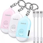 Inateck PA1001, Wiederaufladbarer Taschenalarm mit 130 dB Lautstärke, LED-Beleuchtung, 3er-Pack für Frauen, Männer, Kinder und Senioren