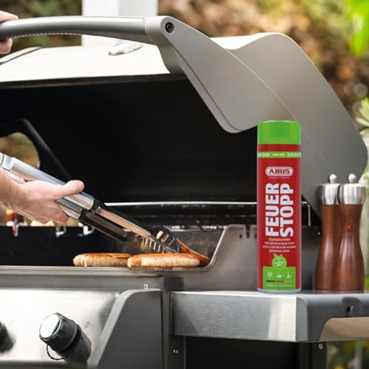 ABUS Feuerlöschspray Feuerstopp AFS625, fluorfrei, handlicher Feuerlöscher für Brandklassen 5A und 5F, 10 Jahre Haltbarkeit, für Haushalt, Küche, Camper und Grill – Bild 3