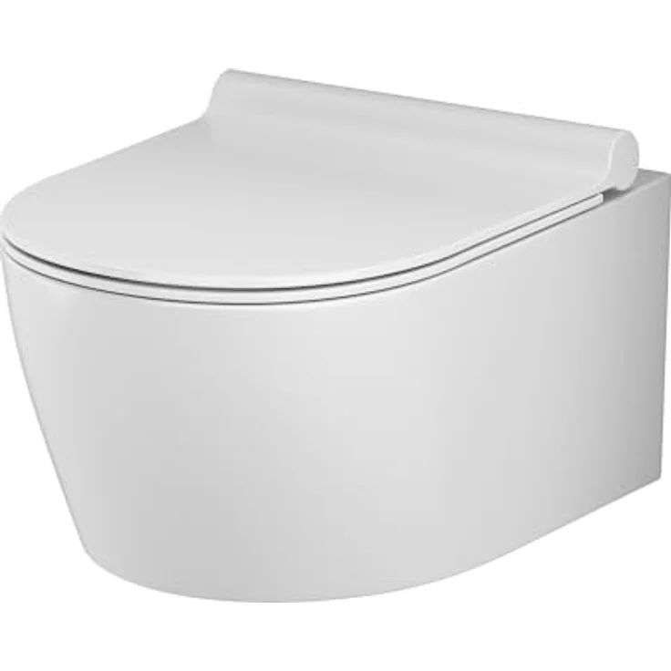 Spülrandloses Wand-WC, Toilette für Gäste-WC, Hänge-WC FlashClean aus Keramik mit Softclosing-Sitzabdeckung, WC-Sitz mit Absenkautomatik, AM.PM CXB1700SC X-Joy S – Bild 1