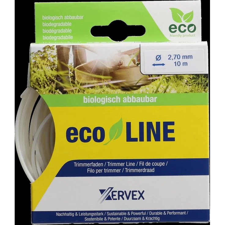 Xervex Ecoline Rasentrimmer-Ersatzspule, Biopolymer Trimmerfaden F3.4 Ø 2,7 mm 10 m, weiß