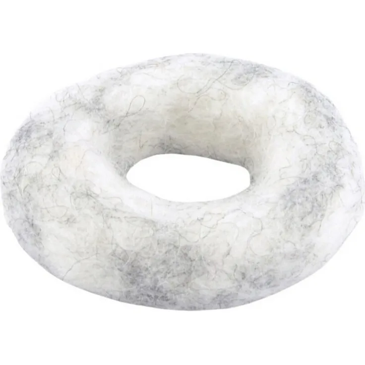 Hunter Tierbedarf Katzenspielzeug Filzring aus Merinowolle, weiß, Durchmesser 7 cm