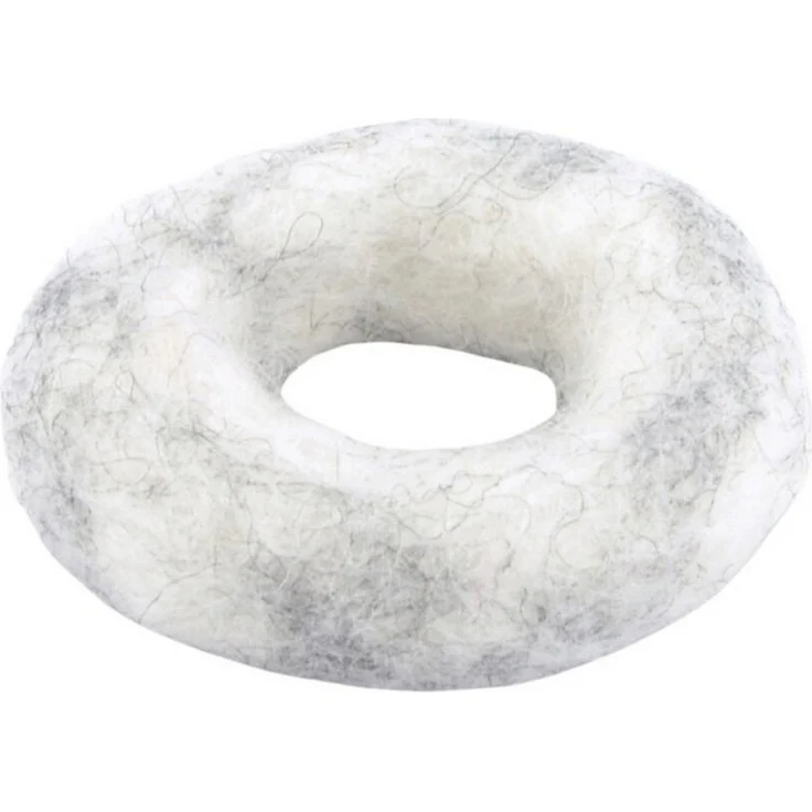 Hunter Tierbedarf Katzenspielzeug Filzring aus Merinowolle, weiß, Durchmesser 7 cm