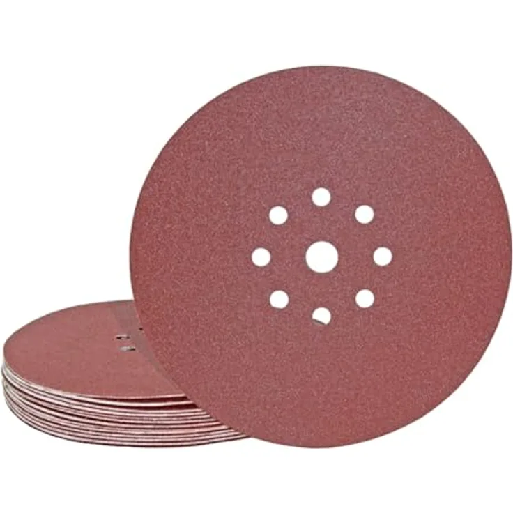 MioTools Fox Klett-Schleifscheiben 225 mm, 9-Loch, Normalkorund, für Trockenbauschleifer, K16, 10 Stk.