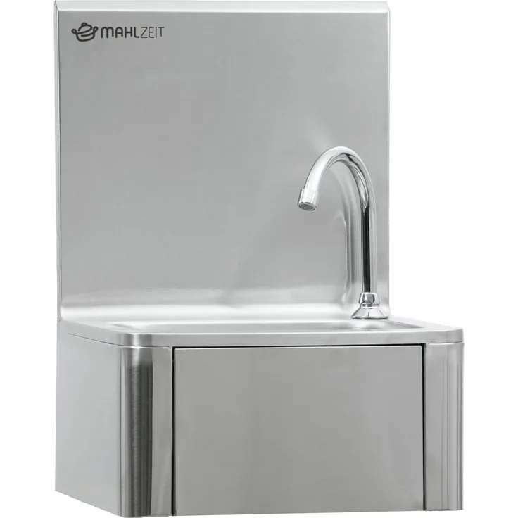 Mahlzeit Edelstahl Handwaschbecken mit Kniebetätigung und Seifenspender