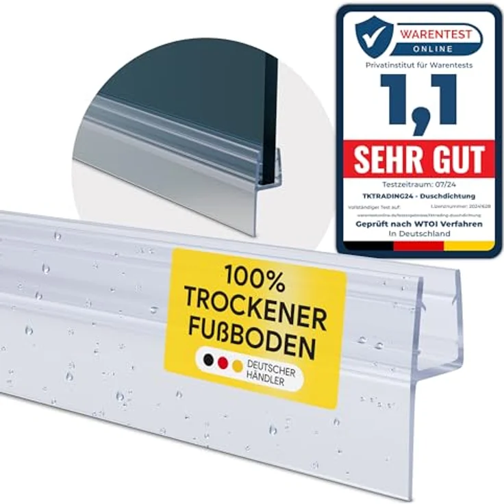 tktrading24 Duschdichtung PVC Ersatzdichtung TYP-22, 200cm für Glasstärke 10mm, schimmelbeständig, leicht zu montieren – Bild 2