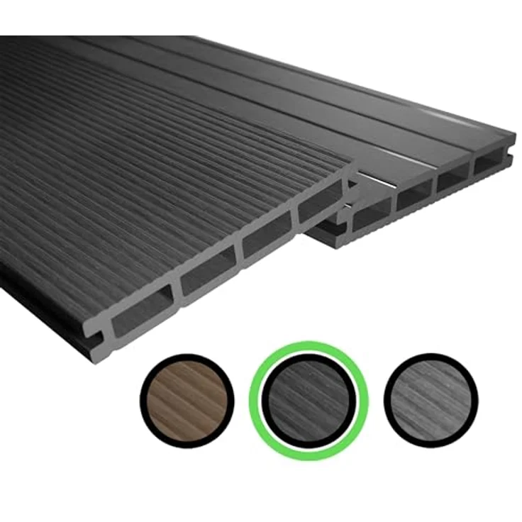 Endorphin Terrassendielen ® WPC Komplettset 38m², Anthrazit, witterungsbeständig, rutschhemmend, pflegeleicht – Bild 8