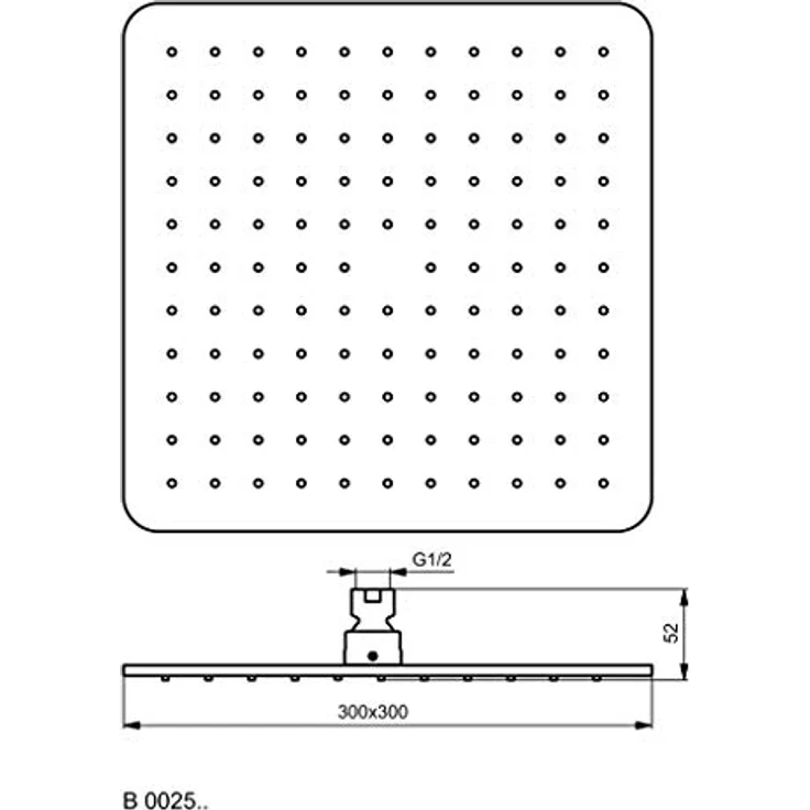 Ideal Standard IDS Regenbrause IDEALRAIN CUBE 200x200mm, Duschkopf aus Metall mit Chromoberfläche und Anti-Kalk-Funktion, 12 l/min Durchflussleistung – Bild 3