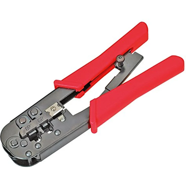 VALUE Crimpzange Universal Crimpzange für 8P+6P, 6P+4P, Robuste Metallzange zum Abschneiden, Abisolieren und Crimpen, RJ11, RJ12 und RJ45geeignet – Bild 3