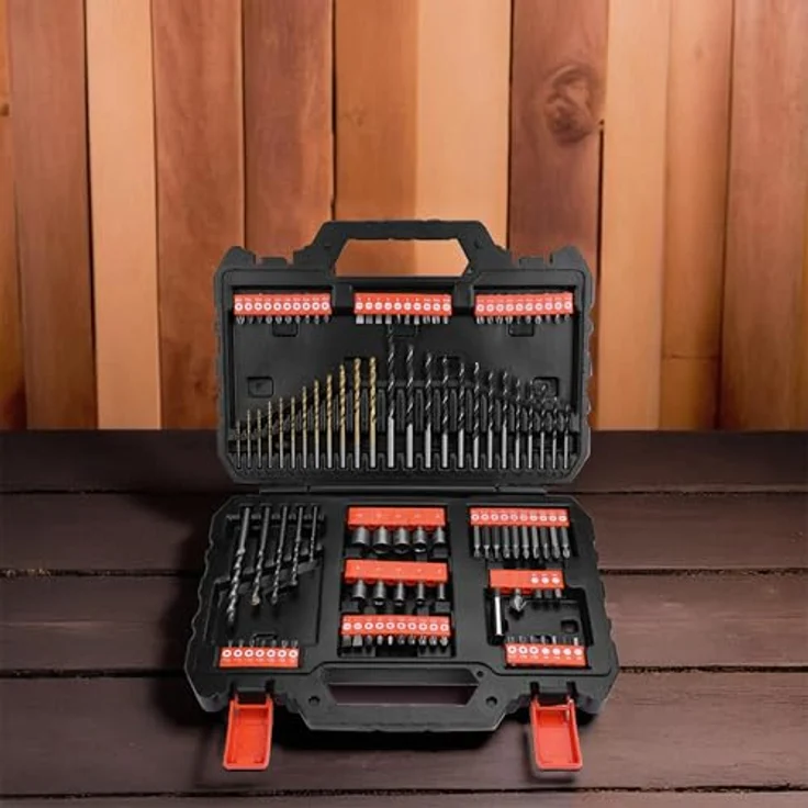 Black+Decker Bohrer- und Schrauberbit-Set (109-teiliges, Metall-, Holz- und Steinbohrer, Stecknüsse, Bits, Senker) A7200 – Bild 5