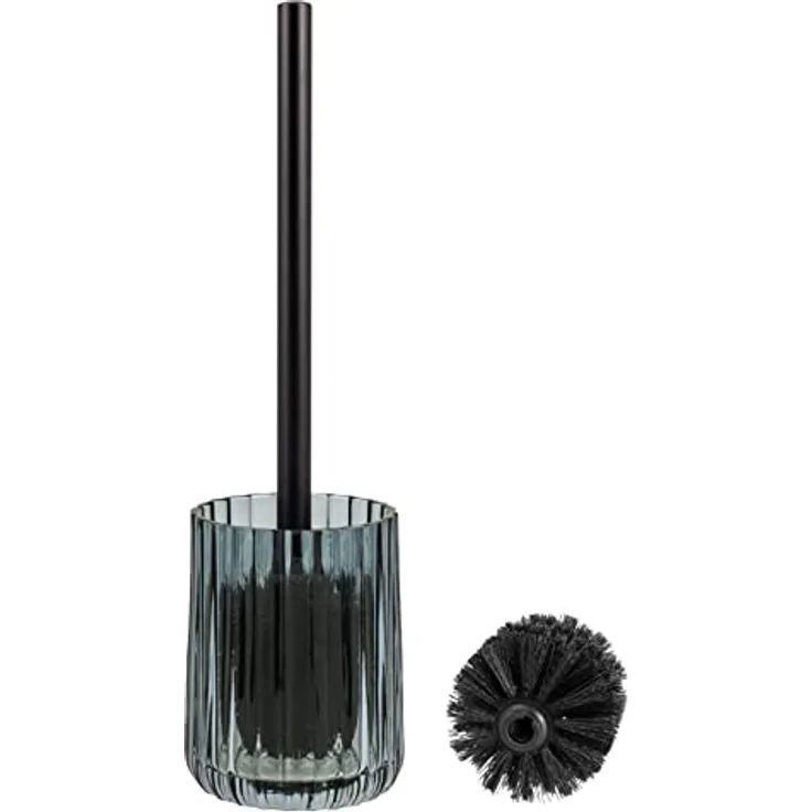 bremermann WC-Garnitur, WC-Bürstenhalter, Toilettenbürstenhalter, Glas, grau