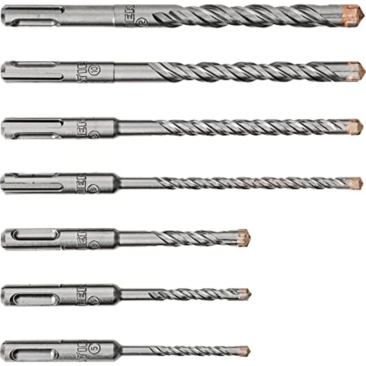 STIER Hammerbohrer Set Premium SDS-plus, 7-teilig, Beton & Mauerwerk, rechtsschneidend, 110 und 160 mm Gesamtlänge – Bild 3