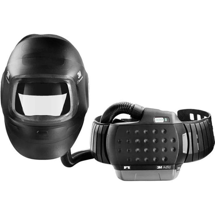 3M Schweißerschutzhelm Speedglas™ G5-01 mit Adflo™ Gebläseatemschutz, ergonomischer einstellbarer Bebänderung, transparentem Schutzvisier und Modell H617809