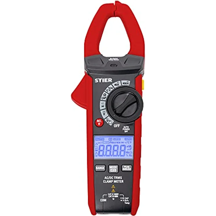 Stier Multimeter STIER Digitale Stromzange AC/DC 1000V 400A 40MΩ 100kHz mit Beleuchtetem Display, Taschenlampe und Datenhalte-Funktion – Bild 1