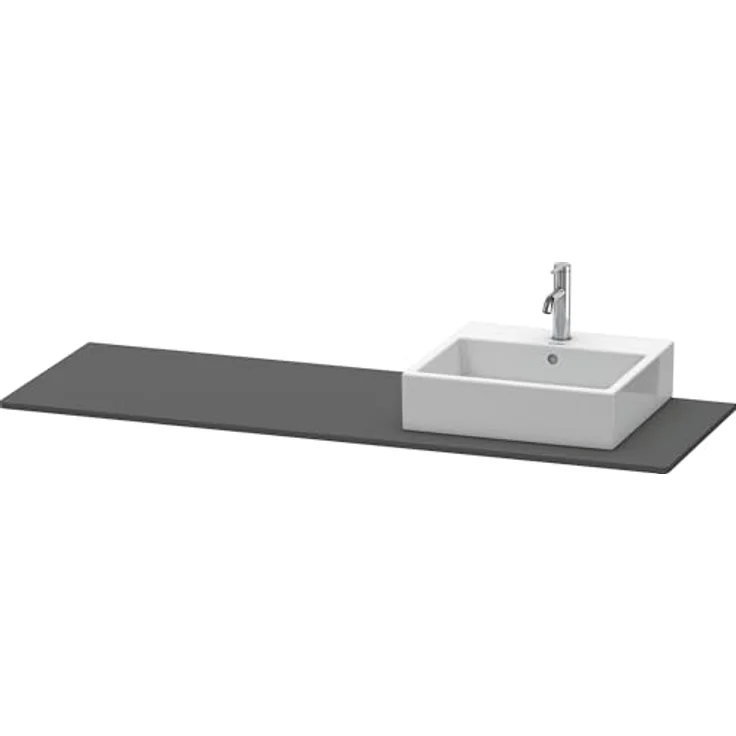 Duravit XSquare Konsole 060H, 1600x550 mm, 1 Ausschnitt rechts, Graphit Matt Dekor – Bild 1