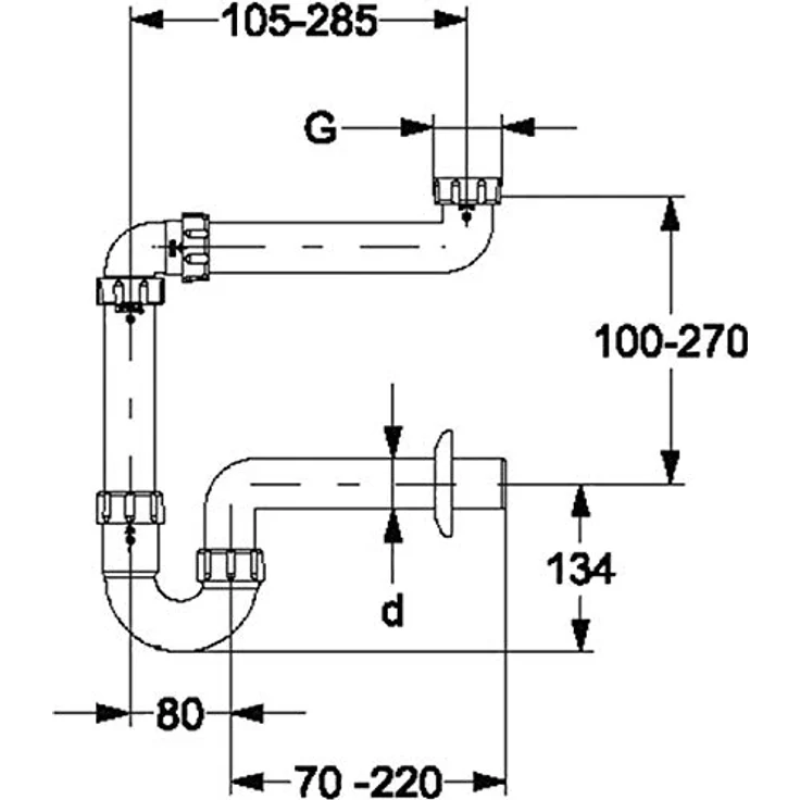 5-4' x 40 mm Raumspar-Siphon - Haas – Bild 3