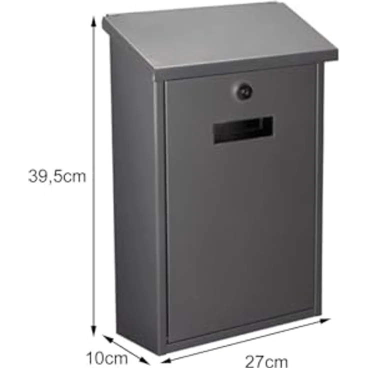 Setpoint Briefkasten mit Namenssschild, Ersatzschloss & 4 Schlüsseln, Silber, 40x27cm – Bild 3