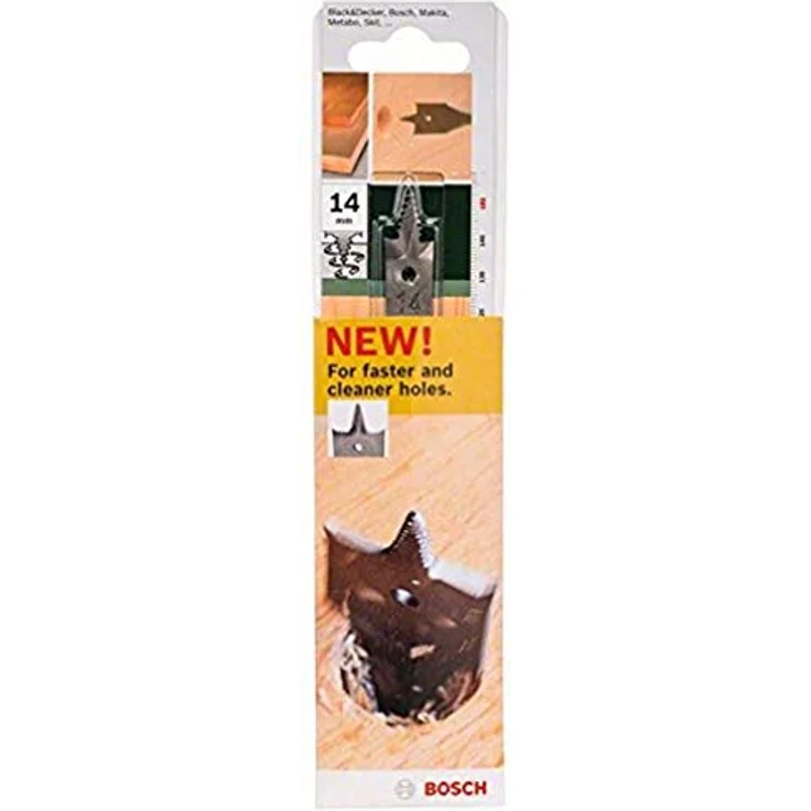 Bosch DIY Flachfräsbohrer Self Cut, Holzbohrer mit 1/4"-Sechskantschaft, Ø 14 mm, selbstzentrierend, optimierte Schneidengeometrie, geeignet für Weichholz und mittelhartes Holz – Bild 1