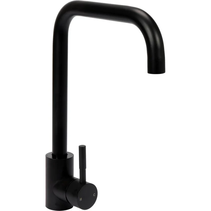 TRIZERATOP Steely Küchenarmatur, schwarz 27cm, Edelstahl Wasserhahn mit Neoperl Luftsprudler und Saphirhärtige Kartusche