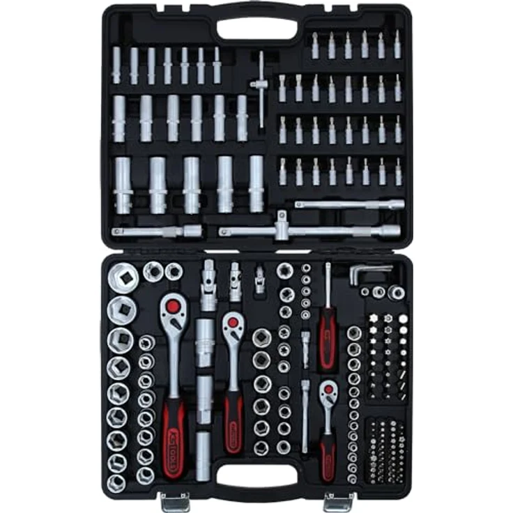 KS Tools Schraubendreher Steckschlüssel-Satz 1/4", 3/8", 1/2", 195 Teile, 6-Kant FlankTraction-Profil, chrom vanadium im Kunststoffkoffer – Bild 2