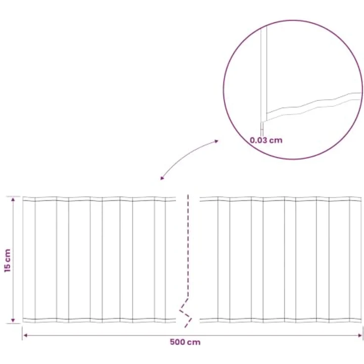 vidaXL Beetumrandung Raseneinfassung, verzinkter Stahl Silber, 5 m x 15 cm, wetterbeständig und mit modernem Design – Bild 3