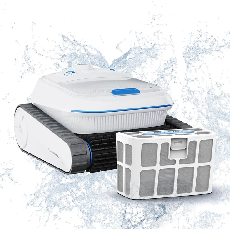 Blossom Poolroboter Kabellos für Boden & Wand, App/Bluetooth, 300m², 150 Min Laufzeit, 4 Motoren, IP68, 4L Filter, 180m