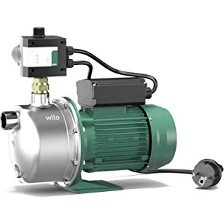 Wilo-Jet FWJ 203 Gartenpumpe, selbstansaugender Hauswasserautomat-Hauswasserwerk zur Wasserversorgung aus Brunnen, Zisternen und Regentonnen, 5000l/h, 4,2 bar, 750W