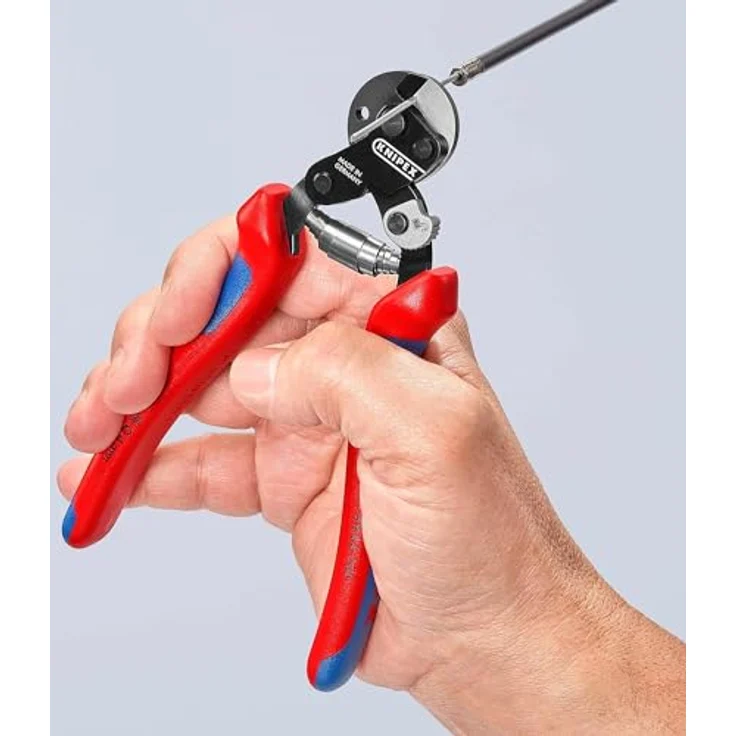 KNIPEX Drahtseilschere L.160mm, polierte Hochleistungsstahl-Schneidklingen, für harte Drahtseile und Kabel – Bild 5