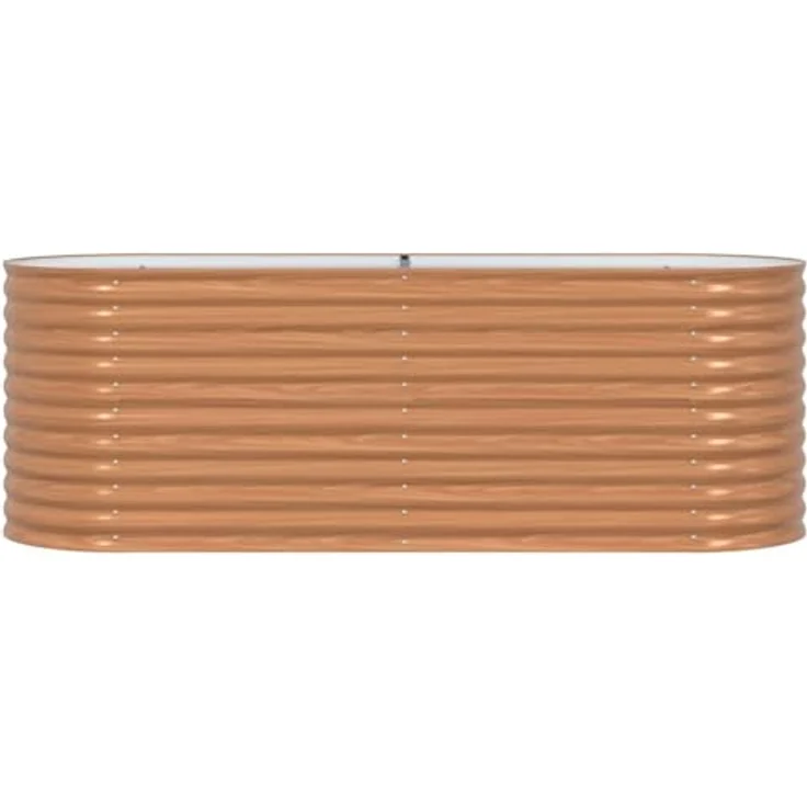 vidaXL Hochbeet Garten-Hochbeet aus braunem Stahl, 240 x 80 x 81 cm mit offenem Bodendesign für gesunde Pflanzen – Bild 6