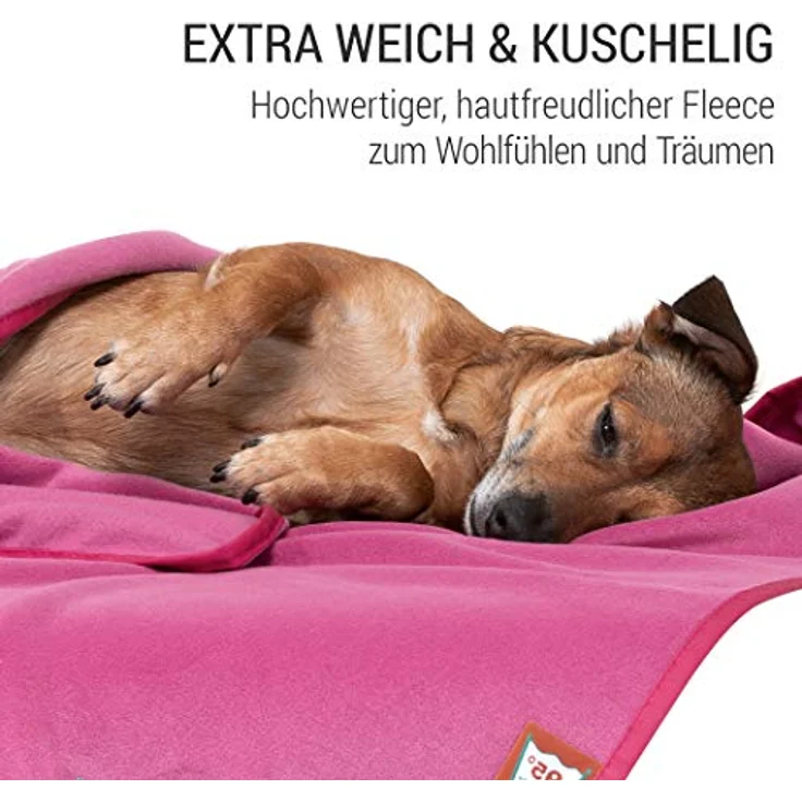 Doctor Bark | kuschelige Hundedecke waschbar bis 95°C, hygienische, weiche Fleecedecke für Sofa und Hundebett, Flauschige Haustierdecke - Made in Germany (XL - 140x100 cm/Hot Pink) – Bild 3