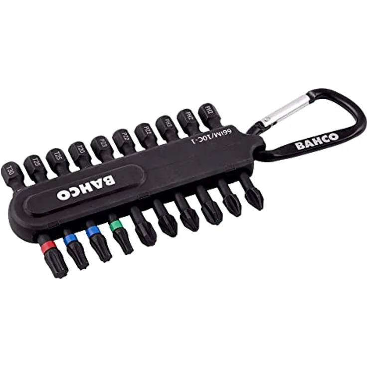 Bahco 1/4" Heavy-Duty Torsion Bit-Satz 66IM/10C-1, 10-teilig, Phillips/Pozidriv/TORX®, robust und schlagfest