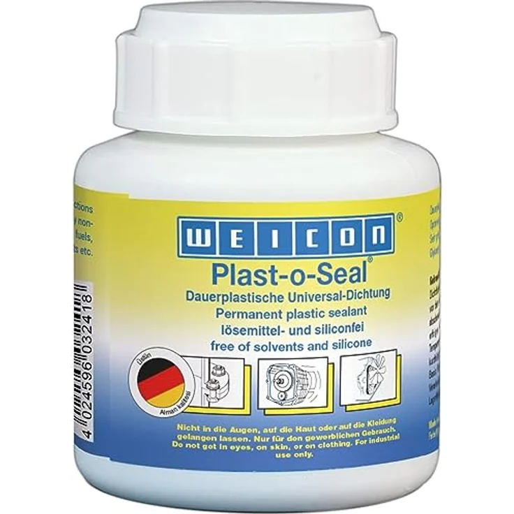WEICON Plast-o-Seal Tube mit Pinsel, hitzebeständige Dichtmasse, 120g, German Quality – Bild 1