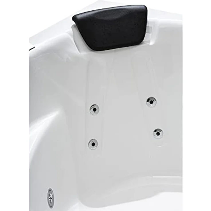 Basera® Whirlpool-Badewanne CLASSIC Indoor Eck-Whirlpool Badewanne Korfu 155 x 155 cm, LED, Touchpanel, Bluetooth, Radio, Hochglanz-Weiß – Bild 3