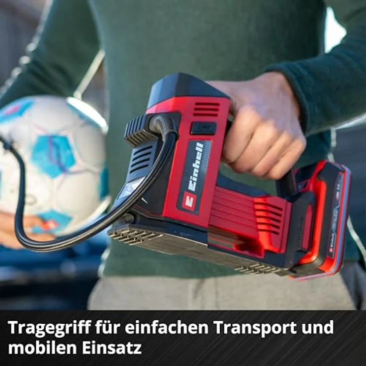 Einhell Akku-Autokompressor CE-CC 18/23 D Li-Solo, kabelloses Aufpumpgerät mit digitalem Manometer und Speicherfunktion für bis zu 4 Druckwerte, max. 11 bar – Bild 9