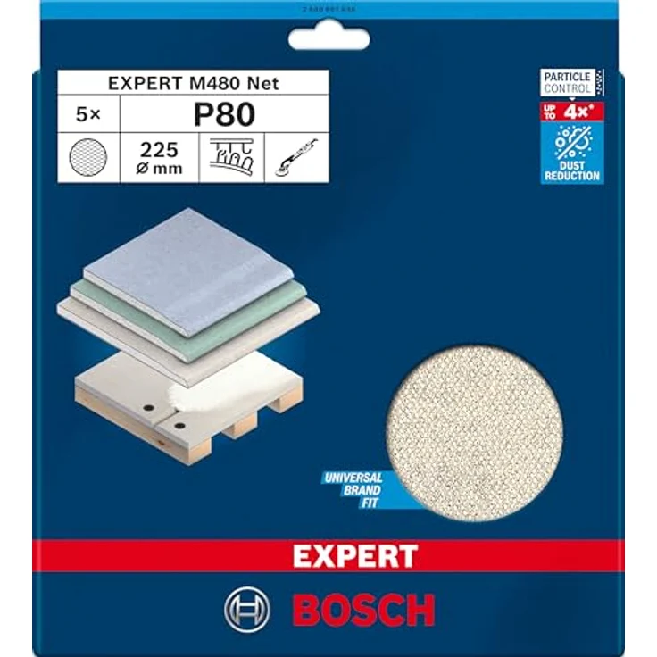Bosch EXPERT M480 Schleifnetz, 225 mm, G 80, 5 Stück – Bild 2