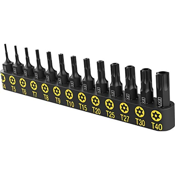 LEXIVON Torx Bit Set, 13-teilig (T4-T40), Tamper Resistant, S2-legierter Stahl, für Bosch, Makita, Milwaukee, inklusive Aufbewahrungsgehäuse (LX-301) – Bild 4